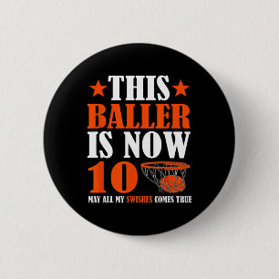 Happy 10th Birthday 10 Year Old Bysketbyll 10th Bi 6 Cm Round Badge