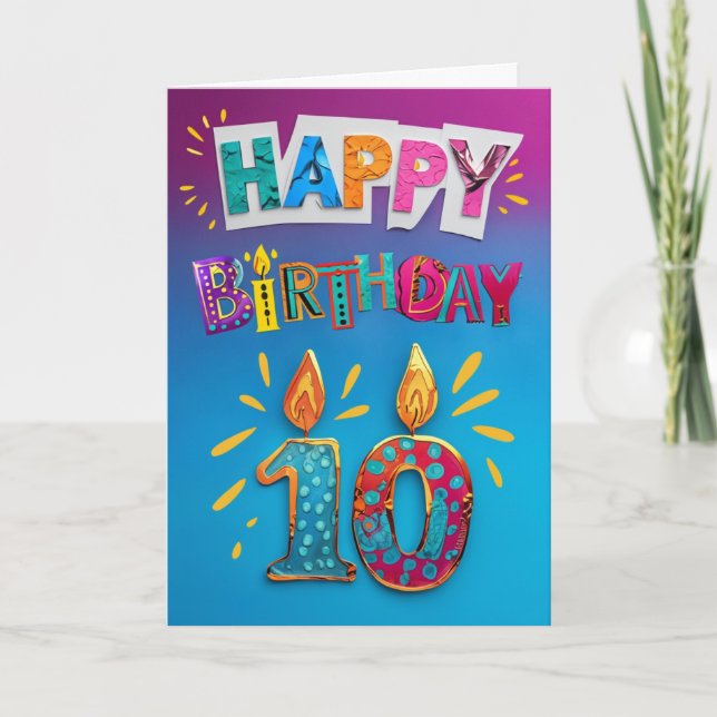 Happy 10th Birthday Card (Front)