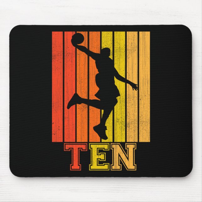 Happy 10th Birthday Decorations For Boys Basketbal Mouse Pad (Front)