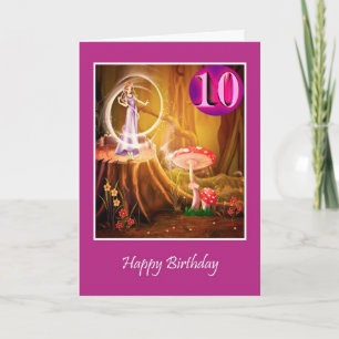Happy 10th Birthday for girl with fairy tenth Card