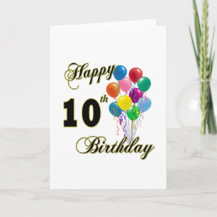 Happy 10th Birthday Gifts and Birthday Apparel Card