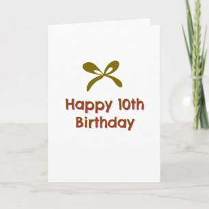 happy 10th birthday pink bluesimple minimal name card