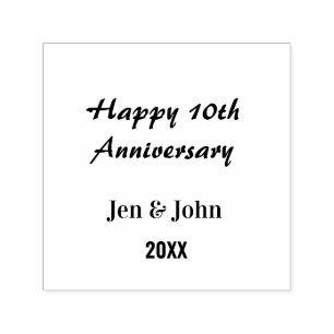 Happy 10th wedding anniversary mauve simple name  self-inking stamp