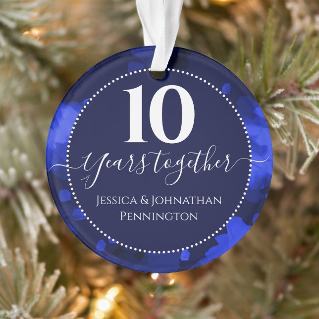 Happy 10th Wedding Anniversary One Photo Ornament (Tree)