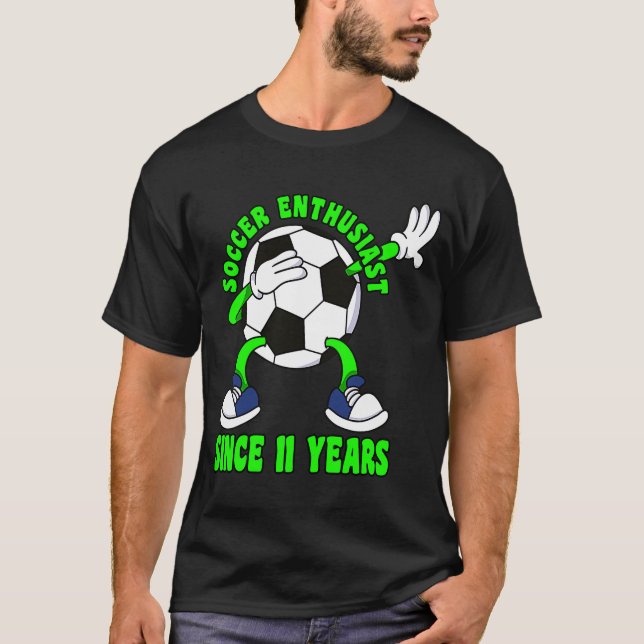 Happy 11 Birthday 11 Year Old Dabbing Soccer 11th  T-Shirt (Front)