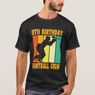 Happy 11 Birthday 11 Year Old Retro Paintball 11Th T-Shirt
