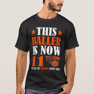 Happy 11th Birthday 11 Year Old Basketball 11th Bi T-Shirt