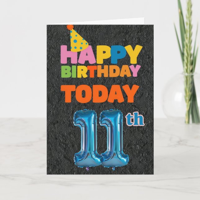 Happy 11th Birthday Card (Front)