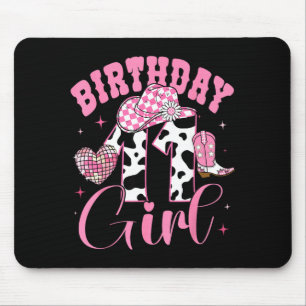 Happy 11th Birthday Girl Outfit Rodeo Western Cowg Mouse Pad