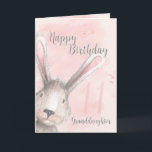 Happy 11th Birthday Granddaughter Watercolor Bunny Card<br><div class="desc">Sweet birthday card for your granddaughter's 11th birthday with a watercolor bunny rabbit peeking around the corner and her age subtly in the pink and grey watercolor background. Designed by Simply Put by Robin; watercolor elements from Design Cuts.</div>