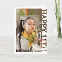 Happy 11th Birthday Photo college Card