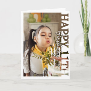 Happy 11th Birthday Photo college Card