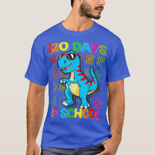 Happy 120 Days Of School For Kids Boys Dinosaur T T-Shirt