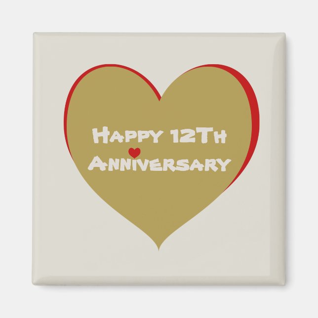 Happy 12TH Anniversary Magnet (Front)