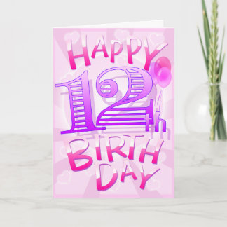 Happy 12th Birthday Card