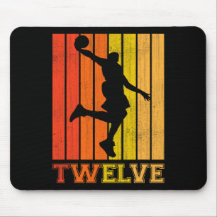 Happy 12th Birthday Decorations For Boys Basketbal Mouse Pad