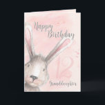 Happy 12th Birthday Granddaughter Watercolor Bunny Card<br><div class="desc">Sweet birthday card for your granddaughter's 12th birthday with a watercolor bunny rabbit peeking around the corner and her age subtly in the pink and grey watercolor background. Designed by Simply Put by Robin; watercolor elements from Design Cuts.</div>