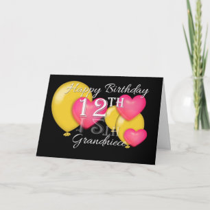 Happy 12th Birthday Grandniece Card