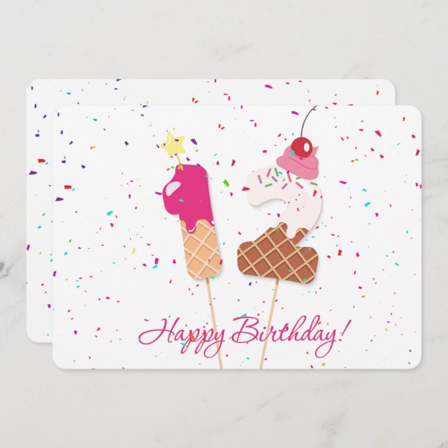 Happy 12th Birthday Holiday Card (Front/Back)