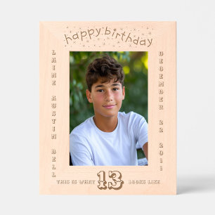 Happy 13th Birthday Boy Etched Frames