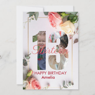 happy 13th Birthday Personalised card