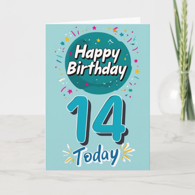 Happy 14th Birthday Card (Front)