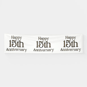 Happy 15th Anniversary 2.5x10 Vinyl Banner