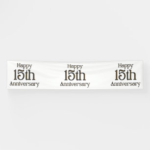 Happy 15th Anniversary 2.5x12 Vinyl Banner