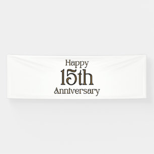Happy 15th Anniversary 2.5x8 Vinyl Banner