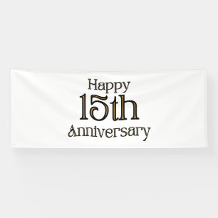 Happy 15th Anniversary 4x10 Vinyl Banner