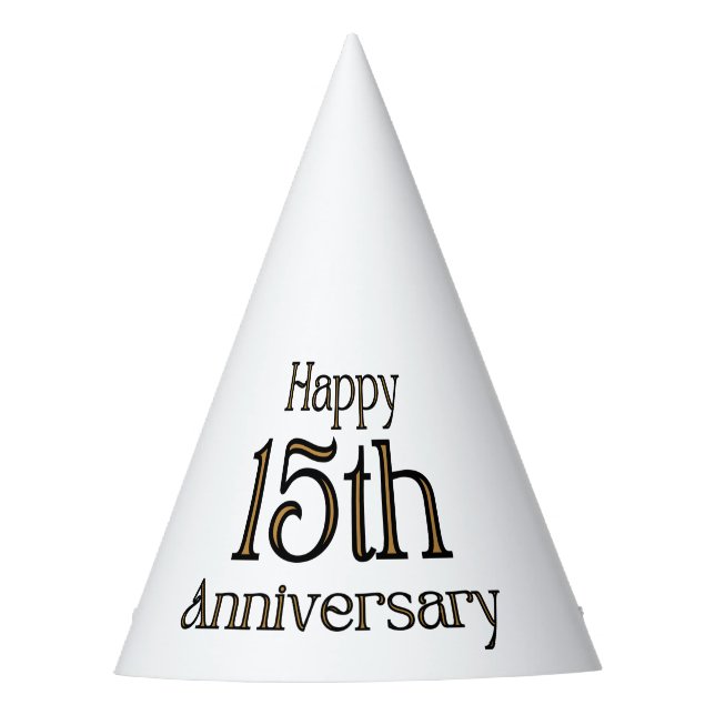 Happy 15th Anniversary Party Hat (Front)