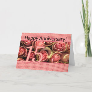 Happy 15th Anniversary roses Card