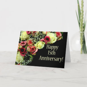 Happy 15th Anniversary roses Card