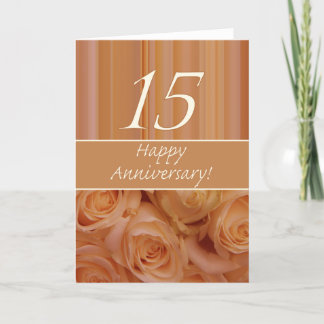 Happy 15th Anniversary roses Card