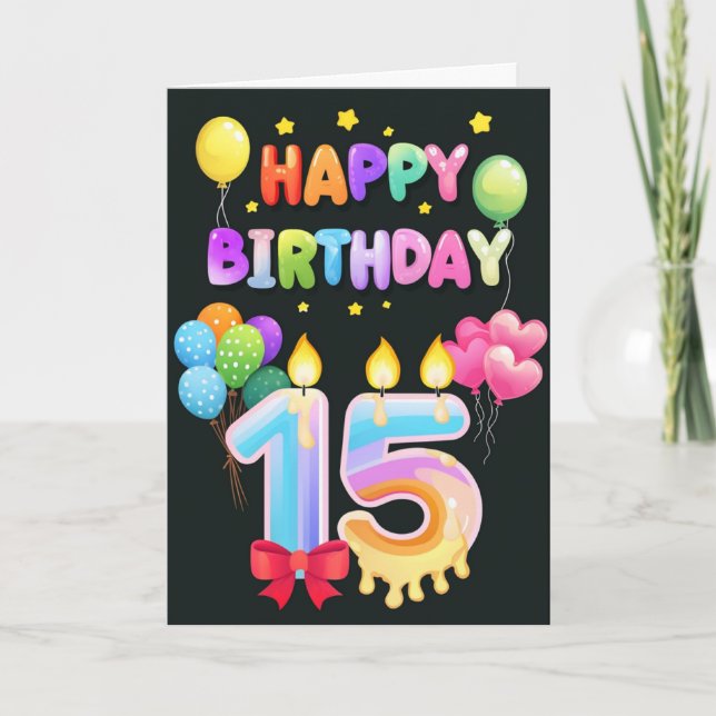 Happy 15th Birthday Card (Front)