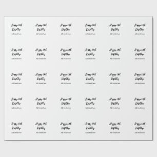 Happy 15th birthday name quinceanera details simpl wrapping paper