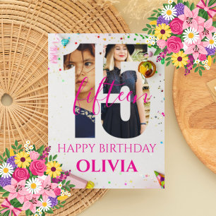 happy 15th Birthday Personalised card