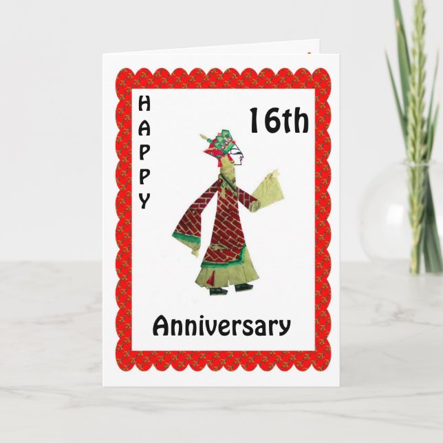 Happy 16th  Anniversary Card (Front)