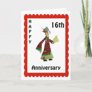 Happy 16th  Anniversary Card