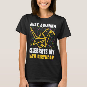 Happy 16th Birthday 16 Year Old Origami 16th Birth T-Shirt