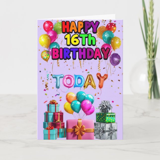 Happy 16th Birthday Card (Front)