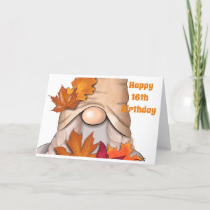 HAPPY **16th BIRTHDAY** FROM CUTE GNOME Card