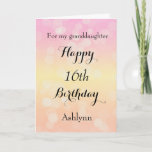 Happy 16th Birthday Granddaughter Card<br><div class="desc">A beautiful happy 16th birthday granddaughter card,  which you can easily personalise with her name. This granddaughter birthday card has a bokeh design with the background in a light pink,  light yellow and light orange. You can also personalise the birthday message inside the card if you would like.</div>
