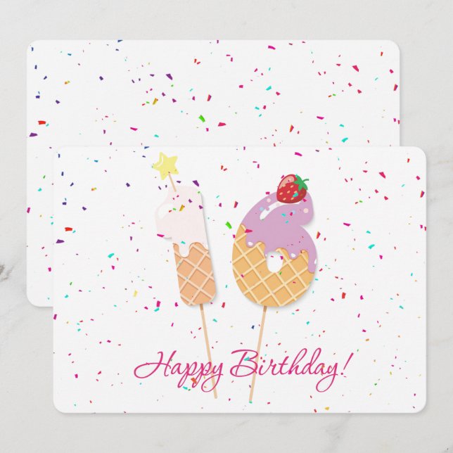 Happy 16th Birthday Holiday Card (Front/Back)