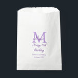 Happy 16th Birthday purple add name monogram moder Favour Bag<br><div class="desc">beautiful design</div>