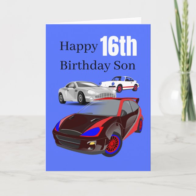 Happy 16th Birthday Son Card (Front)
