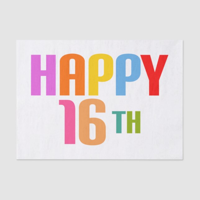 Happy 16th tissue paper (Front)