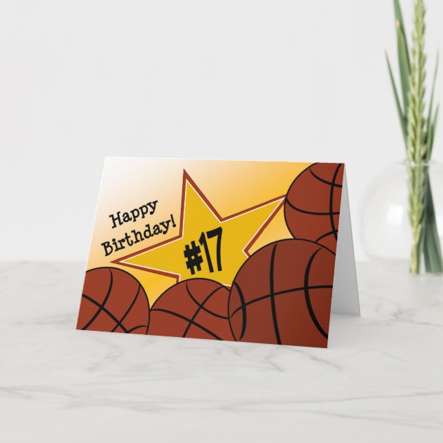 Happy 17th Birthday, Basketball Star! Card (Front)