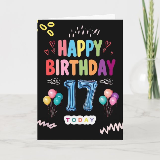 Happy 17th Birthday Card (Front)