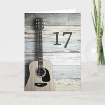 Happy 17th Birthday Guitar Musician Greeting Card